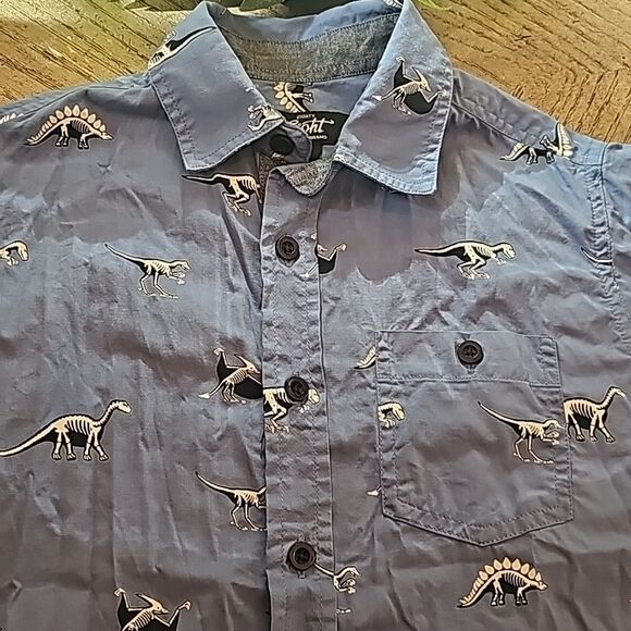 Dinosaur collared shirt size 7 100%cotton - Picture 2 of 10
